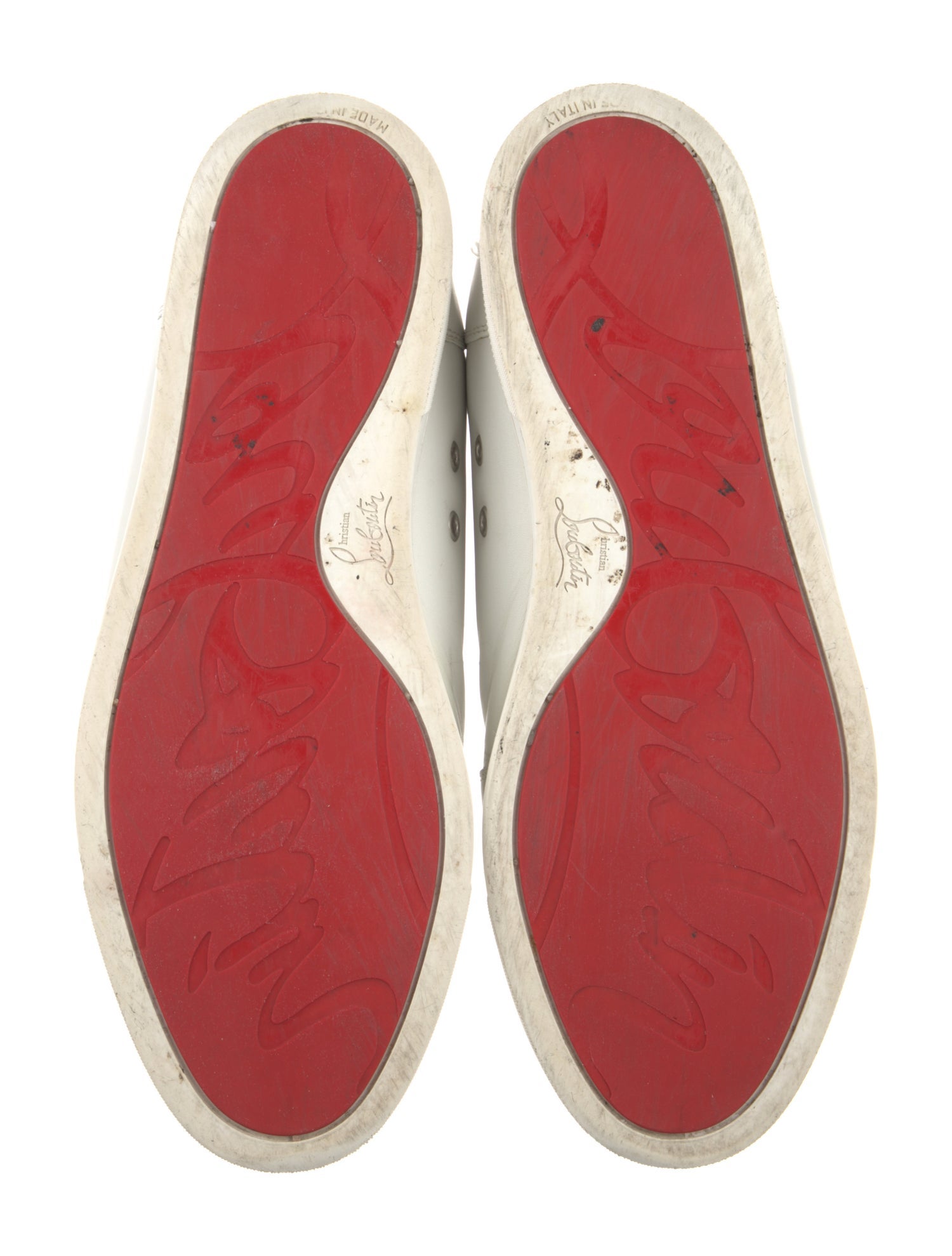 Christian Louboutin Spike Accents Leather Sneakers